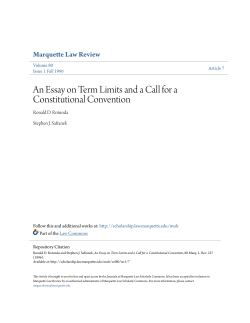An Essay on Term Limits and a Call for a Constitutional Convention