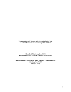 1 Phenomenology of Pain and Suffering at the End of Life: An