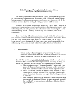 The work of the historian, and the student of history, is done