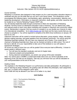 Marketing Syllabus Semester 1 Marketing Syllabus