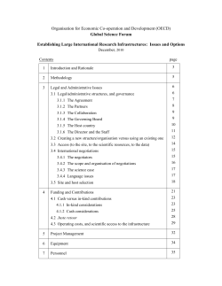Establishing Large International Research Infrastructures