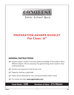 6. Conquest Answerkey C-6th