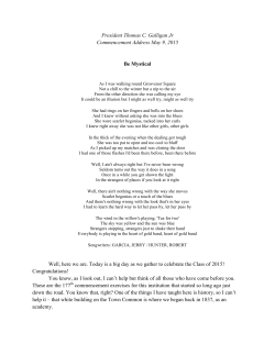 President Thomas C. Galligan Jr Commencement Address May 9