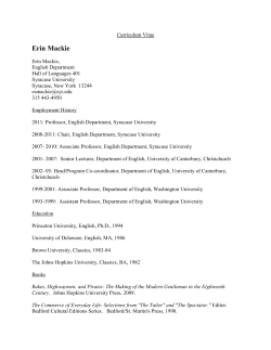 Erin Mackie - Syracuse University