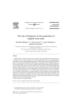 The role of frequency in the acquisition of English word order