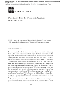 Dissertation III on the Waters and Aqueducts of Ancient Rome