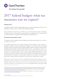 2017 federal budget: what tax measures can we