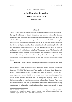 China`s Involvement in the Hungarian Revolution, October