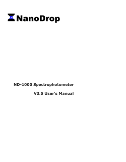 ND-1000 Spectrophotometer V3.5 User`s Manual - portada