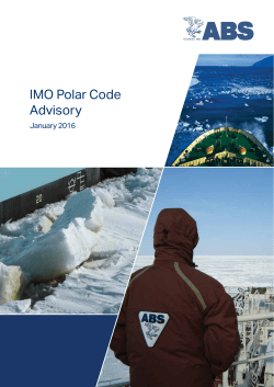 IMO Polar Code Advisory - American Bureau of Shipping