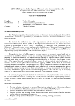 DENR-EMB Project on the Development of Minamata Initial