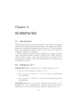 Subspaces - Number Theory Web
