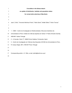 1 Crocodiles in the Sahara desert: an update of distribution, habitats