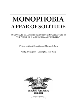 Monophobia - Unbound Publishing