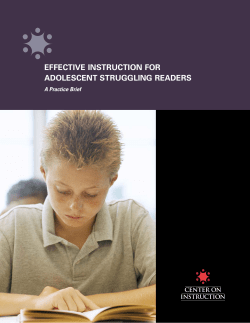 Effective Instruction for Adolescent Struggling Readers