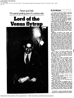 Lord of the Venus flytrap