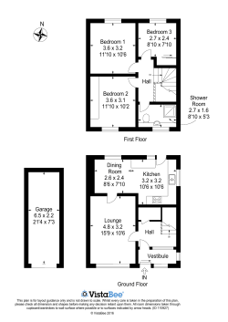 IN Bedroom 1 3.6 x 3.2 11`10 x 10`6 Bedroom 3 2.7 x 2.4 8`10 x 7`10