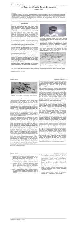 A Case of Mosaic Down Syndrome