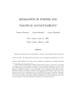 SEPARATION OF POWERS AND POLITICAL ACCOUNTABILITY*