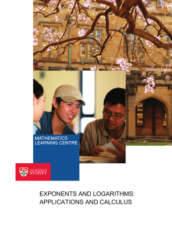 EXPONENTS AND LOGARITHMS: APPLICATIONS AND CALCULUS