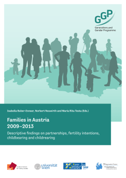 Families in Austria 2009&ndash;2013 - Generations and Gender Survey