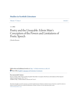 Poetry and the Unsayable: Edwin Muir`s Conception of the Powers