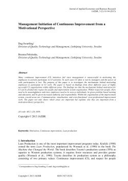 Management Initiation of Continuous Improvement from a