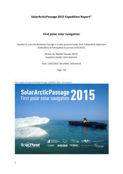 SolarArcticPassage 2015 Expedition Report