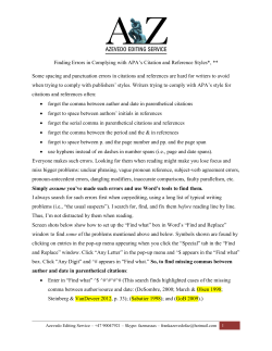 Finding Errors in Complying with APA`s Citation and Reference