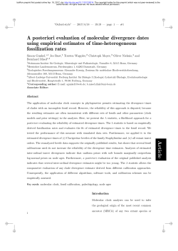 A Posteriori Evaluation Of Molecular Divergence Dates