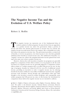 The Negative Income Tax and the Evolution of U.S. Welfare Policy