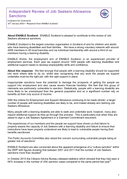 Independent Review of Job Seekers Allowance Sanctions