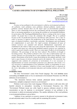 causes and effects of environmental pollution.