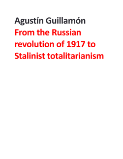 Agust&iacute;n Guillam&oacute;n From the Russian revolution of 1917 to