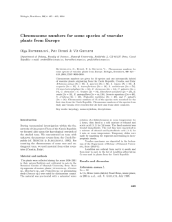 Chromosome numbers for some species of vascular plants from