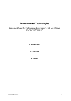Environmental Technologies - Cordis