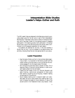 Interpretation Bible Studies Leader`s Helps&ndash;Esther and Ruth