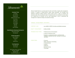 Altamont Capital Partners is a private equity firm with over $1 billion
