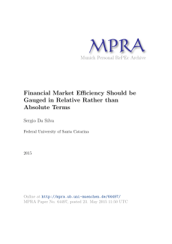 Financial Market Efficiency Should be Gauged in Relative Rather