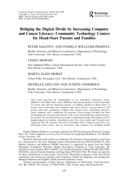 Bridging the Digital Divide by Increasing Computer and Cancer