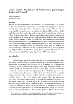 Parliaments are one of the main institutions in democracies and it