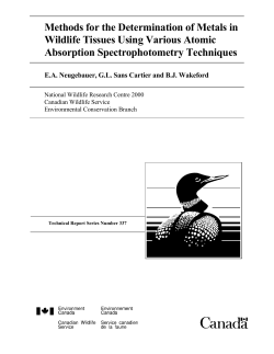 Methods for the Determination of Metals in Wildlife