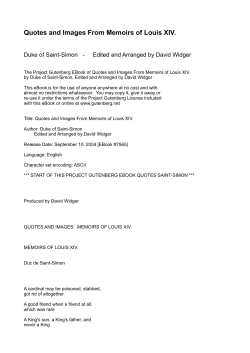 Quotes and Images From Memoirs of Louis XIV.