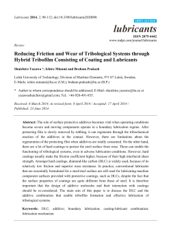 Reducing Friction and Wear of Tribological Systems through Hybrid