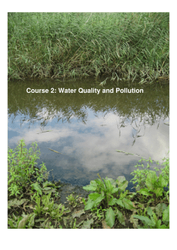 Course 2: Water Quality and Pollution - unesco-ihe