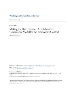 A Collaborative Governance Model for the Biodiversity Context