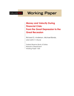 Money and Velocity During Financial Crises: From the Great