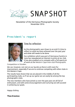 Snapshot November 2016 - Hermanus Photographic Society