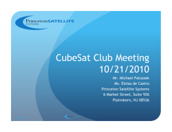 CubeSat Club Meeting 10/21/2010