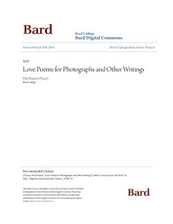 Love Poems for Photographs and Other Writings